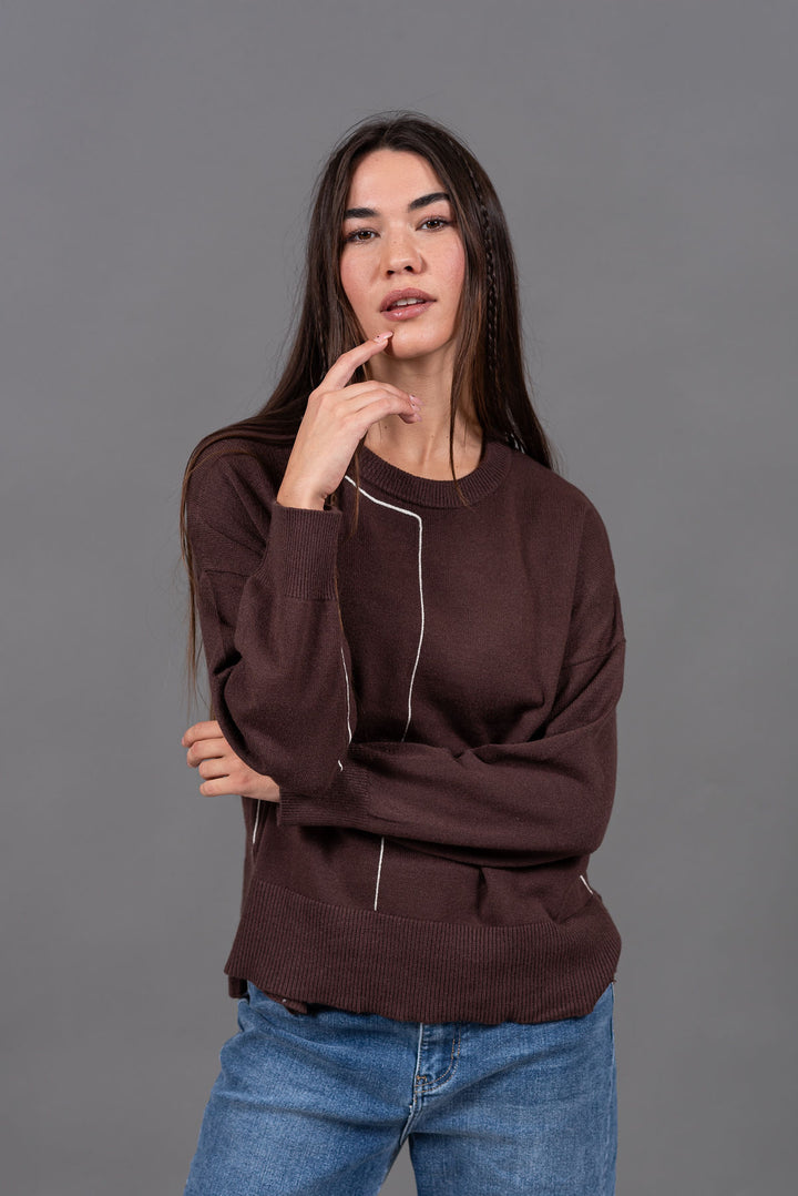 סריג נועם 6163 | חום שוקולד