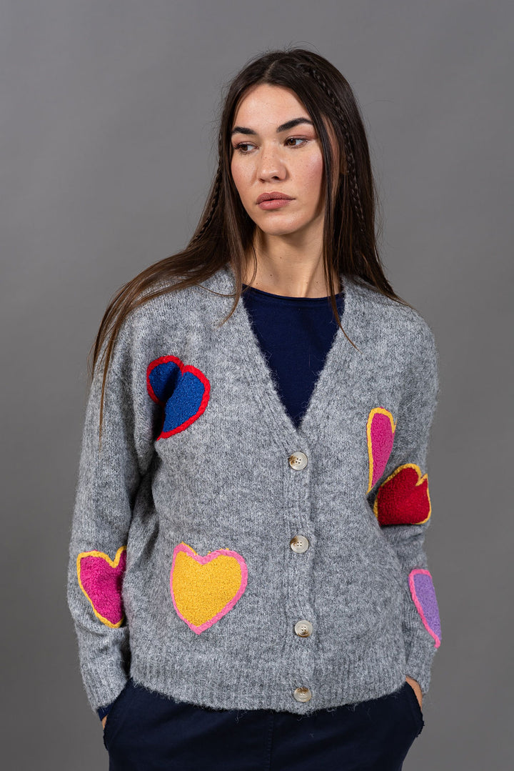 קרדיגן לב 5010 | אפור