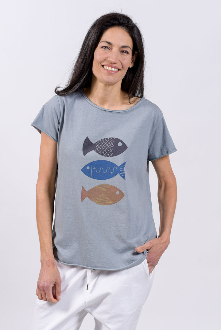 טישרט דגים 30385 | אפור